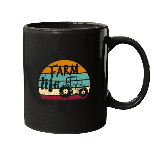 Tractor driving Farm Life With Tractor Farmer Mugs