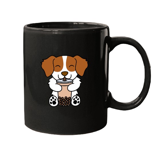 Boba Bubble Milk Tea Brittany Spaniel Dog Mugs