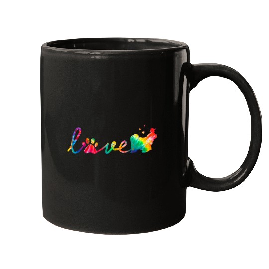 Love Shih Tzu Tie Dye Paw Mom Dad Mugs