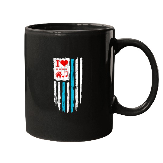 I Love Chicago House Music 2Chicago Flag vintages DJ 21 Mugs