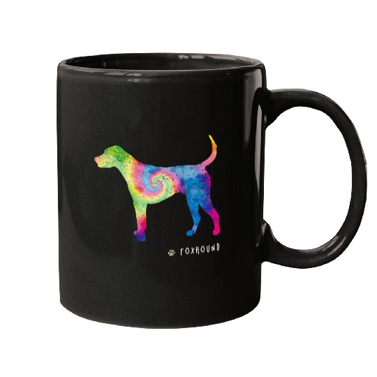 Foxhound Lover Cute Puppy Pet Dog Owner Hippy Tie Dye Mugs