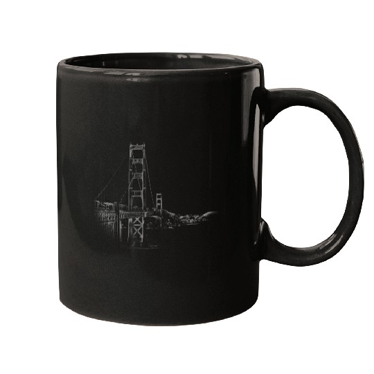 Foggy Golden Gate Bridge Mugs