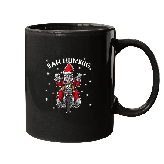 Bah Humbug Skeletons Santa Riding A Motorcycle Gift Mugs
