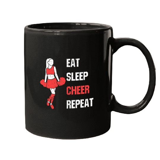 Eat Sleep Cheer Repeat vintages Cheerleading Coach Mugs