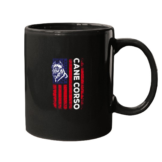 Cane Corso American Flag Italian Mastiff Dog Lover Mugs