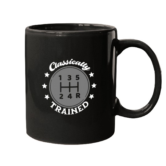 Classically Trained Driver Three Pedals vintages Manual Shift Mugs