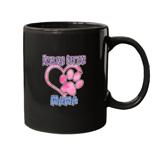 English Setter Mama   Canine Dog Lover Paw Print Mugs