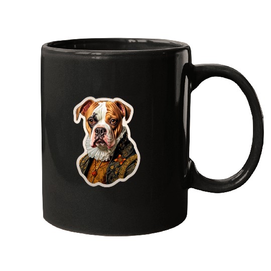 Baroque Renaissance Boxer Bull Dog Portrait Mugs