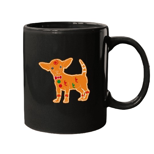 Chihuahua Gingerbread Dog Pet Lovers Fun Christmas Holiday Mugs