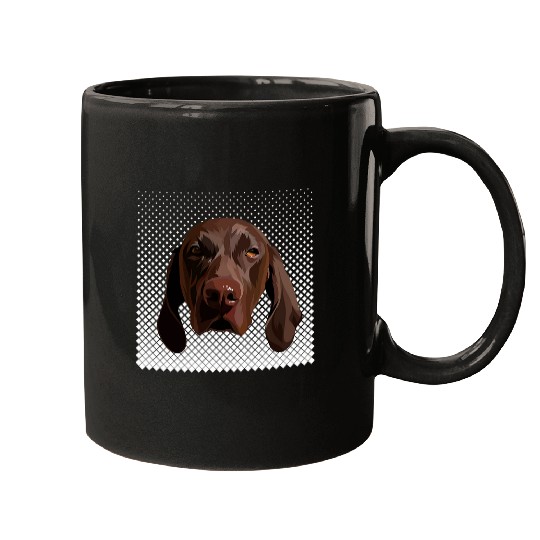German Shorthaired Pointer GSP 80s retro pattern bird dog Mugs