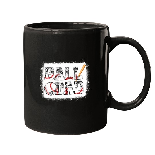 Ball Dad Baseball Dad Camo Game Day Funny Fathers Day Mugs