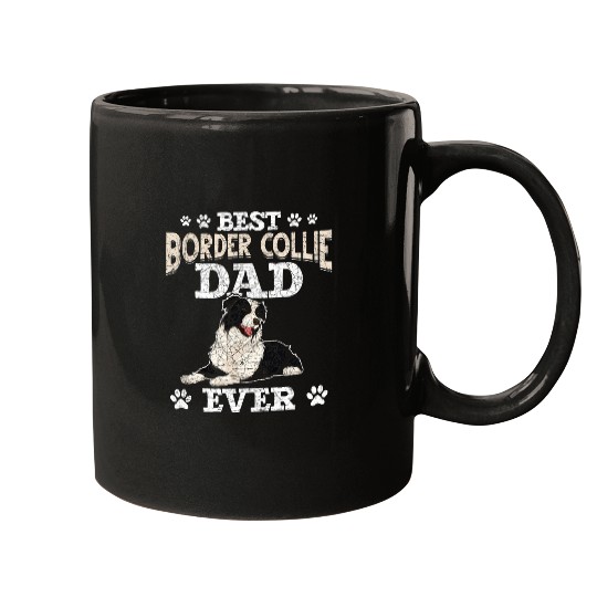 Animal Dad Fathers Day Dog Lover Men Border Collie Mugs