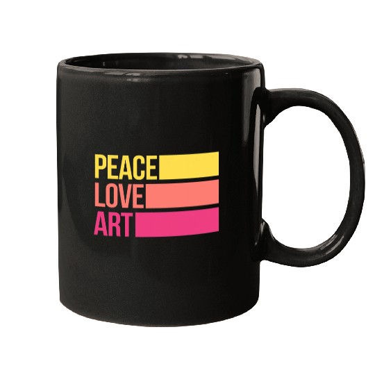 Art Lover Artsy Artistic Art Teacher Artist Peace Love Art Mugs