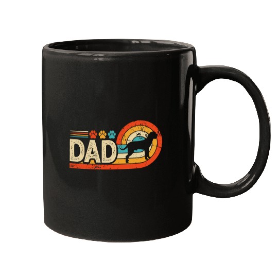 Cairn Terrier Dad Retro Dog Paw Fathers Day Mugs