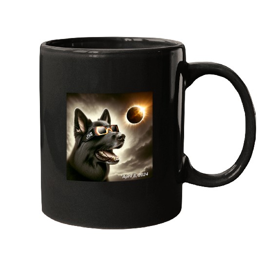 Eclipse April 8 2024 Total Annular Eclipse German Shepherd Mugs