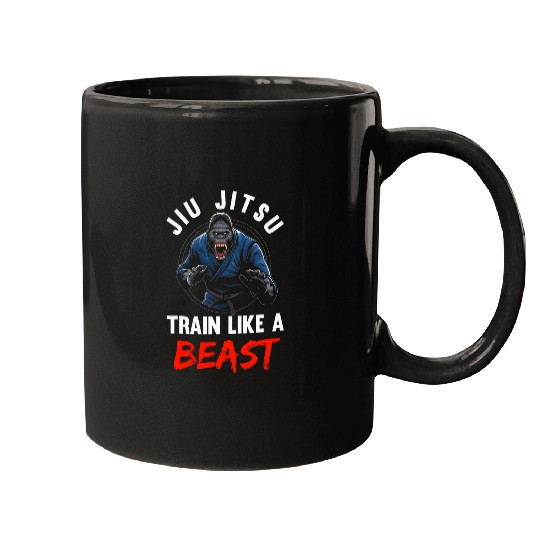 Gorilla Martial Arts Beast Brazilian Jiu Jitsu Fighter Mugs