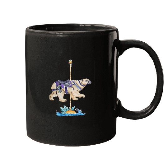 Carousel Polar Bear Art Mugs
