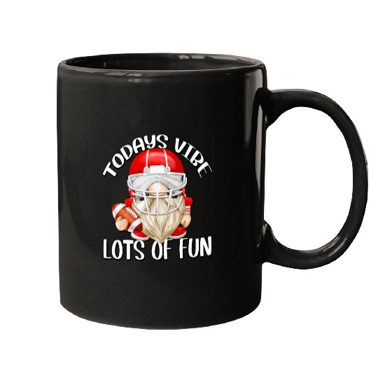 Grumpy Sports Gnome Graphic For Red Football Coachs And Dad Mugs