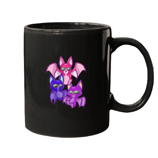 Bisexual Kawaii Bat Pastel Goth Bat Anime Art Bi Pride Mugs
