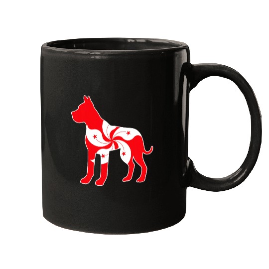 Boxer Silhouette Flag of Hong Kong Mugs