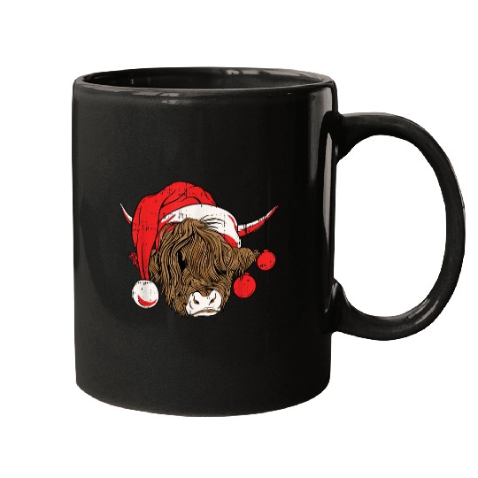 Cow Santa Hat Christmas Pajama xmass Farm Animal Farmer Mugs