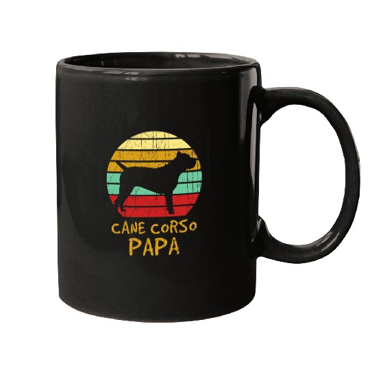 Cane Corso Dad Gift Retro Italian Mastiff Dog Papa Brindle Mugs