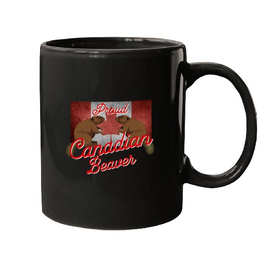 Proud Canadian Flag Canada Beaver 21 Mugs