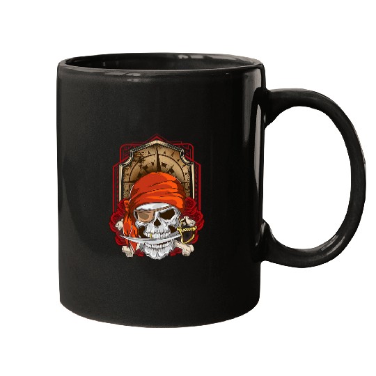 Jolly Roger Flag Skull and Crossbones Pirate Mugs