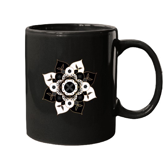 Flower Fractal Mandala Art Good Vibe Yoga Sacred Geometry Mugs