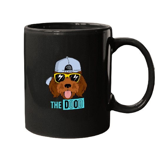 Chocolate Golden Doodle Dog The Dood Brown Gooldendoodle Mugs