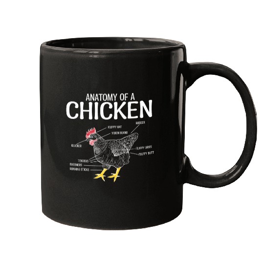 Funny Anatomy of a Chicken Design Chickens Farmer Sarcastic Mugs