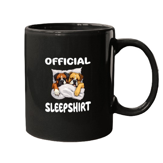 Boxer Dog Official Sleep  Pajamas Nightgown 2 Mugs