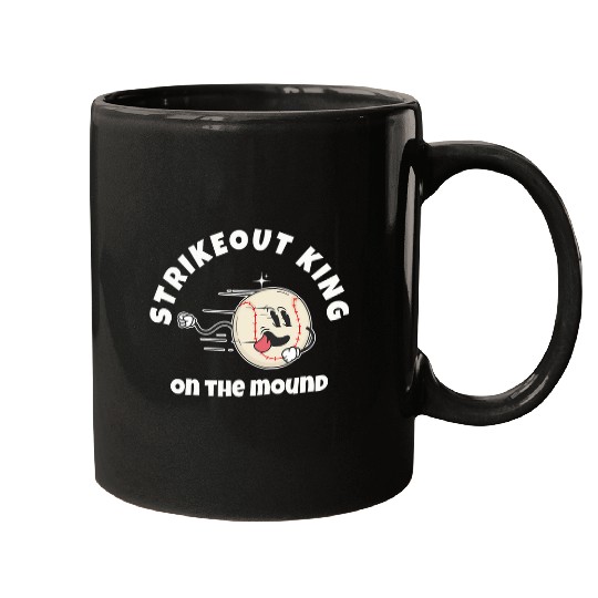Baseball Pitcher Strikeout King on the Mound Mugs