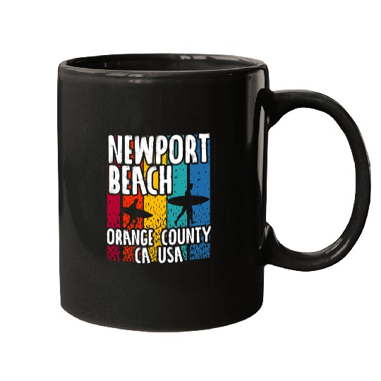 Surf Life Newport Beach Orange County CA USA Surfboarding Surfing Mugs