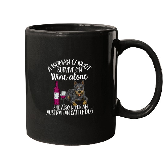 Blue Heeler Mom Wines Australian Cattle Dog Mom Mugs