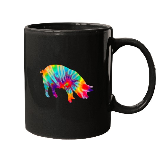 Pig Tie Dye vintages Farm Animal Farmer Mugs