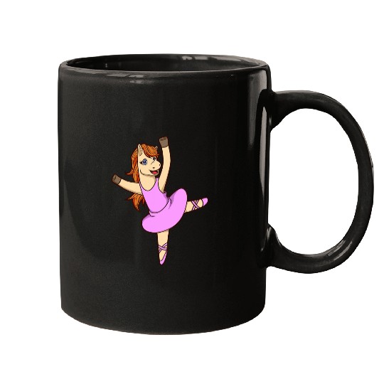 Comic horse dances ballet ballerina Mugs