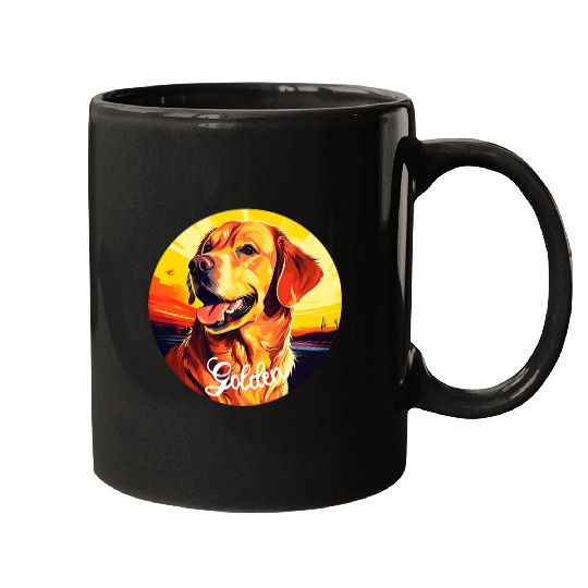 GOLDEN retriever dog puppy mom dad kid bests friend fav pet Mugs