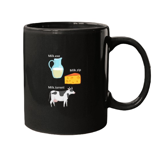 Cow Lover Milk Cheese Cow Computer Nerd Geek Coder Funny Design Mugs