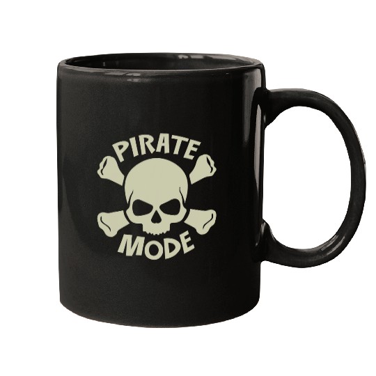 Jolly Roger Pirate Mode Graphic Mugs