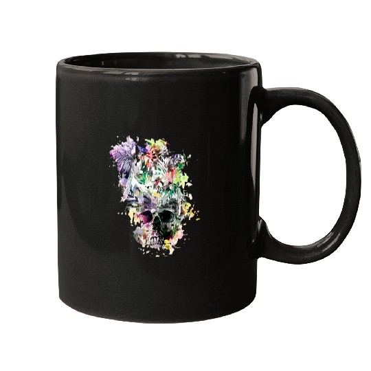Flowers Skull Floral Sugar Dark Art Grunge Aesthetic horror 2 Mugs
