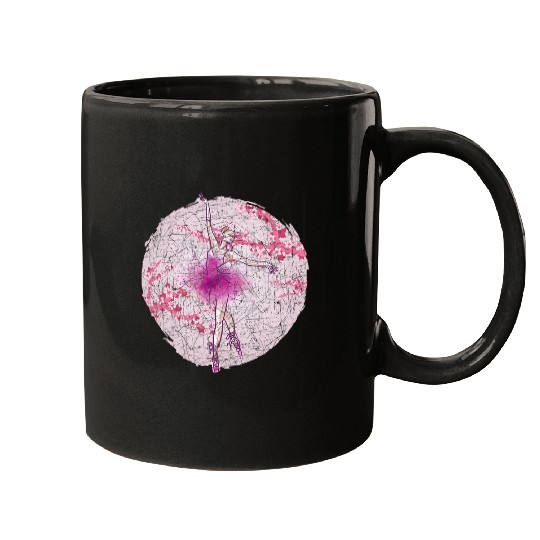 Cherry Blossom Sakura Ballerina En Pointe Dancing Ballet Mugs