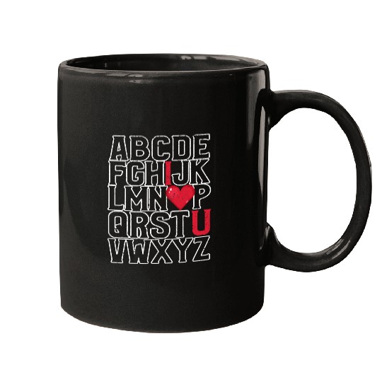 ABC Chalk Alphabet I Love You Teacher Student Valentines Day Mugs