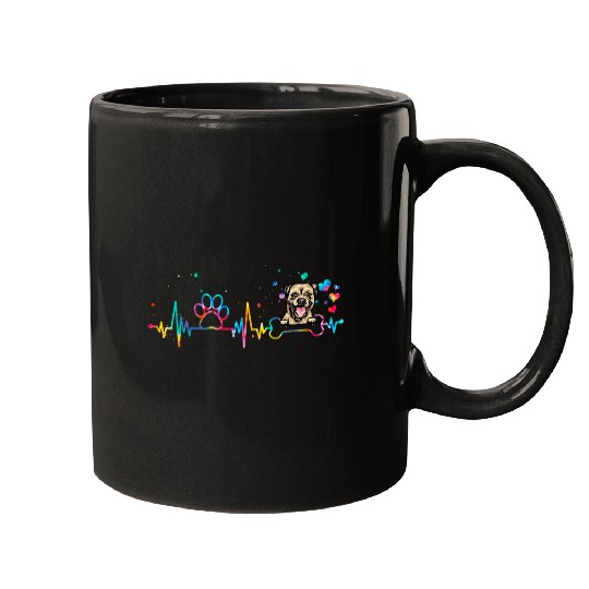 Border Terrier Heartbeat Funny Tie Dye Dog Lovers Mugs