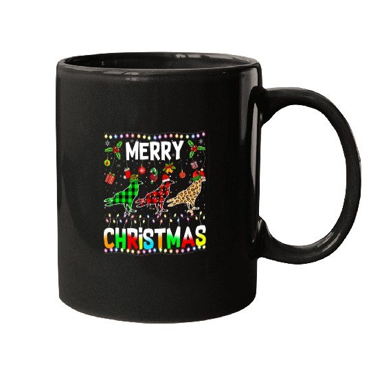 Lacrosse Gift Merry Christmas Animals Raven Santa Hat xmass Lights Mugs