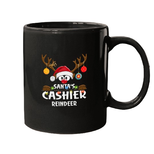 Christmas Family Santas Cashier Reindeer Pajama Mugs