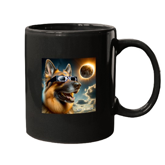Eclipse April 8 2024 Total Annular Eclipse German Shepherd 1 Mugs