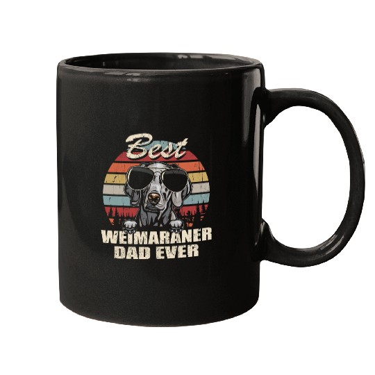 Mens bests Weimaraner Dad Ever Fathers Day Cool Dog vintages Retro Mugs