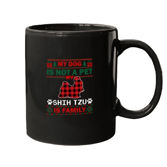 Shih Tzu Dog Owner Matching Pajama Family Dog Ugly Christmas Mugs