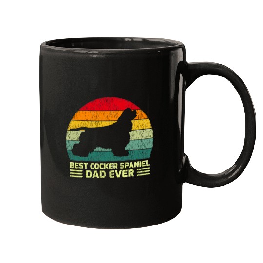 Mens Funny vintages bests Cocker Spaniel Dad Ever Fathers Day Mugs